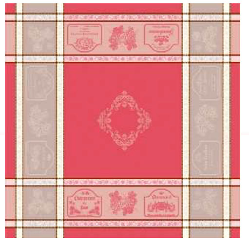 French Jacquard tablecloth, Teflon (Vignoble. Red)